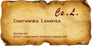 Cservenka Levente névjegykártya